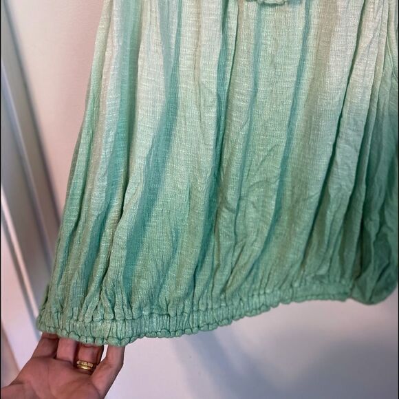 NEW 3/$25 FREE PEOPLE Cora Lee off the Shoulders Green Top.L - Picture 8 of 12